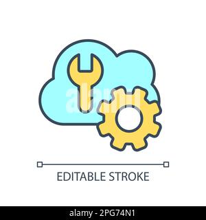 Cloud storage settings RGB color icon Stock Vector