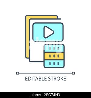 Media files storage RGB color icon Stock Vector