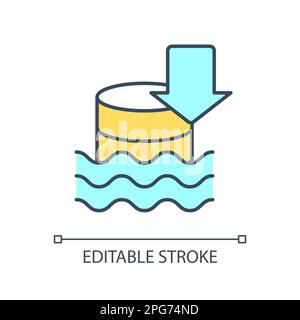 Upload ot data lake RGB color icon Stock Vector