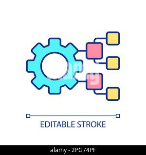 Blockchain network settings RGB color icon Stock Vector