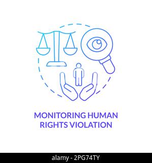 Monitoring human rights violation blue gradient concept icon Stock Vector
