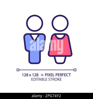 WC door sign pixel perfect RGB color icon Stock Vector