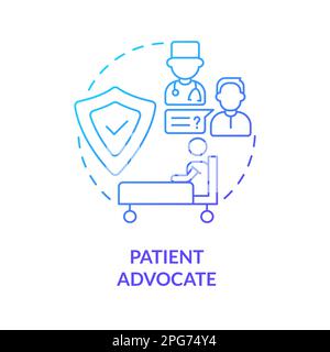 Patient advocate blue gradient concept icon Stock Vector