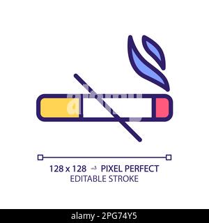 No smoking pixel perfect RGB color icon Stock Vector