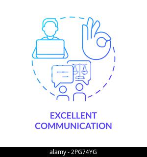 Excellent communication blue gradient concept icon Stock Vector