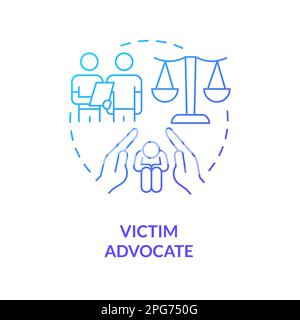 Victim advocate blue gradient concept icon Stock Vector