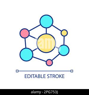 Structure of virtual network performance RGB color icon Stock Vector
