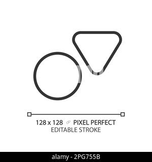 Public toilets pixel perfect linear icon Stock Vector