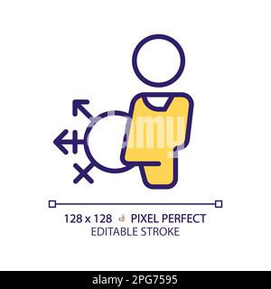 Gender neutral toilet pixel perfect RGB color icon Stock Vector