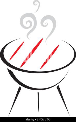 Simple symbol of barbeque isolated on white Stock Vector