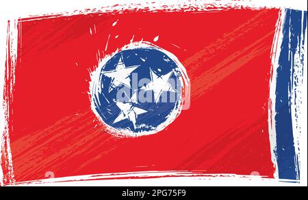 Grunge Tennessee state flag Stock Vector