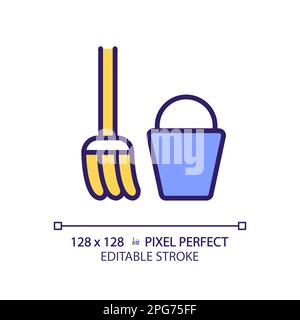 Staff only enclosure pixel perfect RGB color icon Stock Vector