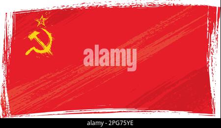 Grunge Soviet Union flag Stock Vector