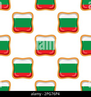 Pattern cookie with flag country Bulgaria in tasty biscuit, pattern cookie consist of flag country Bulgaria on natural biscuit, fresh biscuit cookie w Stock Vector