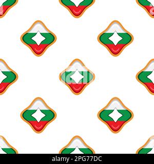 Pattern cookie with flag country Bulgaria in tasty biscuit, pattern cookie consist of flag country Bulgaria on natural biscuit, fresh biscuit cookie w Stock Vector
