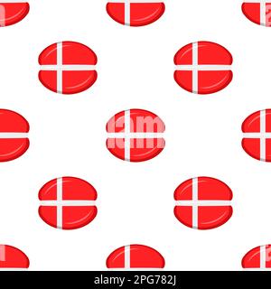 Pattern cookie with flag country Denmark in tasty biscuit, pattern cookie consist of flag country Denmark on natural biscuit, fresh biscuit cookie wit Stock Vector