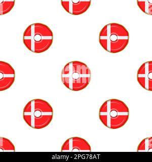 Pattern cookie with flag country Denmark in tasty biscuit, pattern cookie consist of flag country Denmark on natural biscuit, fresh biscuit cookie wit Stock Vector