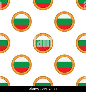Pattern cookie with flag country Bulgaria in tasty biscuit, pattern cookie consist of flag country Bulgaria on natural biscuit, fresh biscuit cookie w Stock Vector