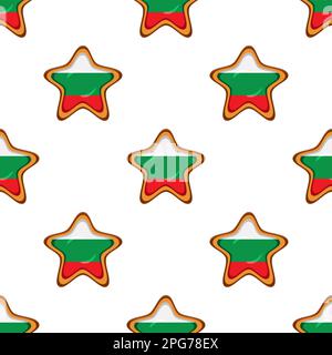 Pattern cookie with flag country Bulgaria in tasty biscuit, pattern cookie consist of flag country Bulgaria on natural biscuit, fresh biscuit cookie w Stock Vector