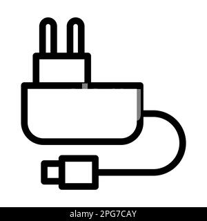 Charger Vector Thick Line Icon For Personal And Commercial Use Stock ...