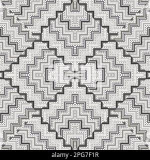 Monochrome chevron zig zag pattern with dots and stripes Stock Vector