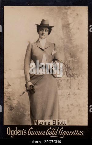 Portrait of Actress Maxine Elliott - Vintage Cigarette Card, Victorian Era Stock Photo