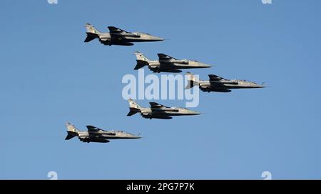 SEPECAT Jaguar a low level strike combat fighter bomber an Anglo-French joint venture introduced in 1973 and still in service with the Indian Airforce Stock Photo