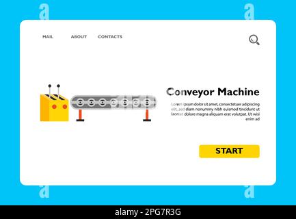 Conveyor Machine Icon Stock Vector