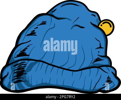 Beanie hat (knit cap) template vector illustration | Blue Stock Vector