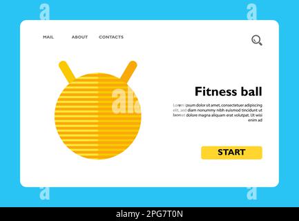 Big yellow fitness ball icon Stock Vector