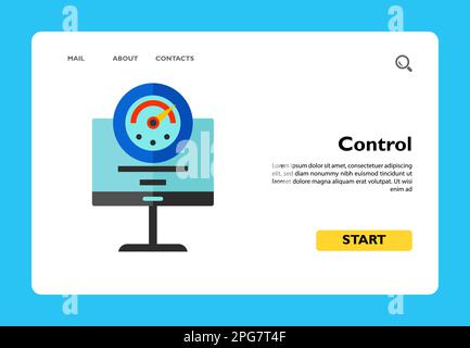 Control with Monitor and Meter Icon Stock Vector