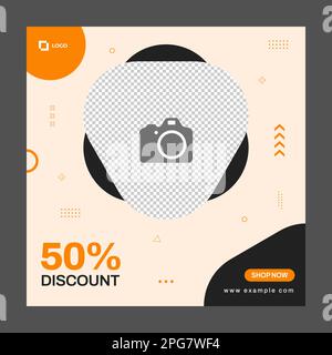 Abstract square template. Suitable for social media posts, mobile apps, banners design and web ads. Vector fashion background Stock Vector