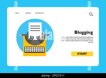 Blogging flat icon Stock Vector