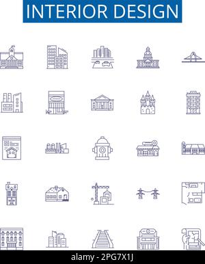 3d interior visualization line icon vector illustration Stock Vector ...