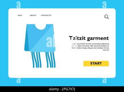Blue tzitzit garment icon Stock Vector