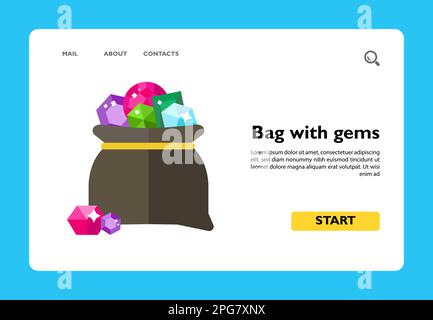 Bag with gems vector icon Stock Vector