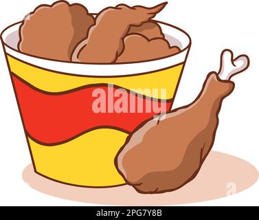 Delicious chicken wings. Isolated on a white background Stock Vector