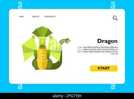 Dragon flat icon Stock Vector
