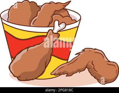 Delicious chicken wings. Isolated on a white background Stock Vector
