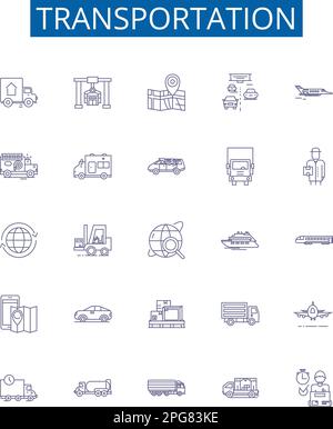 Transit line icons collection. Commute, Subway, Public, Transportation ...
