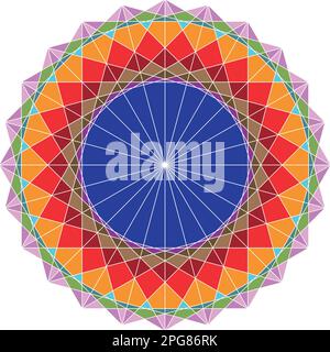 Colorful geometrical figure from Sacred Geometry elements. Vector Illustration. Stock Vector