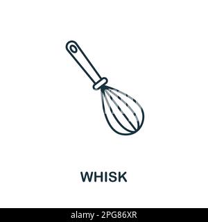 Whisk line icon. Simple element from kitchen collection. Creative Whisk outline icon for web design, templates, infographics and more Stock Vector