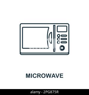 Microwave line icon. Simple element from kitchen collection. Creative Microwave outline icon for web design, templates, infographics and more Stock Vector