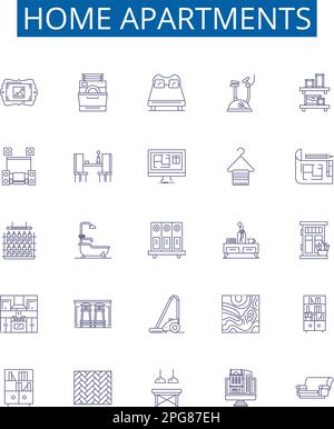 Condominiums line icons collection. Residences, Apartments, Units ...