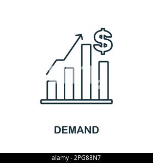 Demand line icon. Colored element sign from marketing collection. Flat Demand outline icon sign for web design, infographics and more. Stock Vector