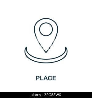Place line icon. Colored element sign from marketing collection. Flat Place outline icon sign for web design, infographics and more. Stock Vector