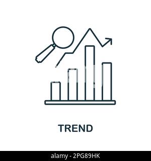 Trend line icon. Colored element sign from marketing collection. Flat Trend outline icon sign for web design, infographics and more. Stock Vector