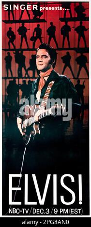 Singer advertisement - Elvis Presley 1968 NBC-TV 'Comeback Special' Promo Poster Stock Photo