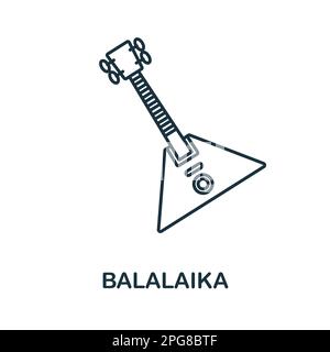 Balalaika line icon. Simple element from musical instruments collection. Creative Balalaika outline icon for web design, templates, infographics and Stock Vector