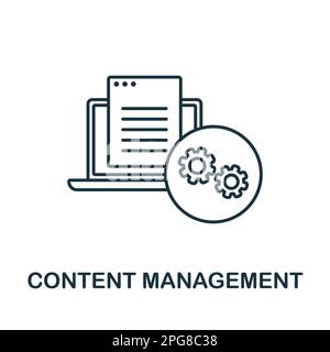 Content Management line icon. Colored element sign from marketing collection. Flat Content Management outline icon sign for web design, infographics Stock Vector